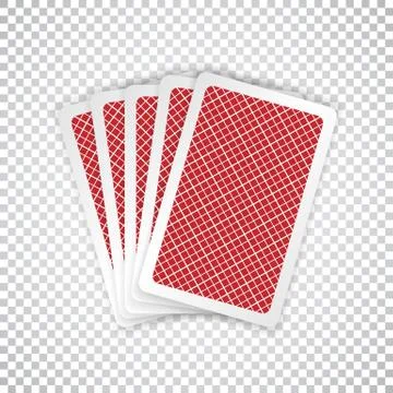 Five closed playing cards - playing cards vector illustration. Stock Illustration