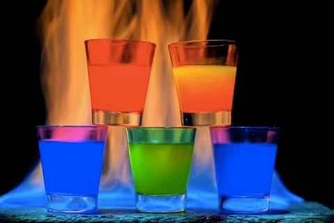Five cocktails Stock Photos