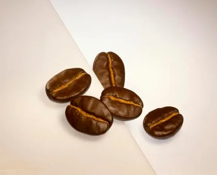 Five coffee beans Stock Photos