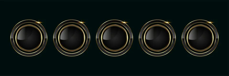 Five collection of circles Luxury button vector, illustration, the  infogra.. Stock Illustration