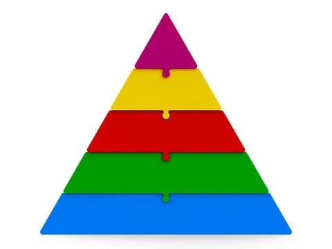 Five color puzzle pyramid Illustrazione stock