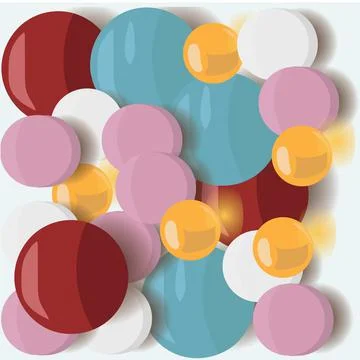 Five colored tablets and one capsule. Seamless pattern. Vector stock illustra Stock Illustration
