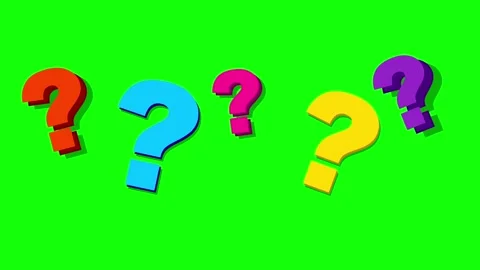 Five Colorful Question Mark Vector Graphic with Playful 3D Shadow Effect Vídeos de archivo 339396877