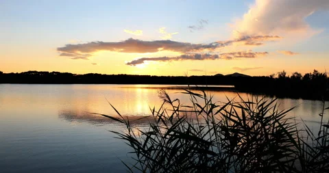 Five connective Lakes at sunset Video stock 211280973