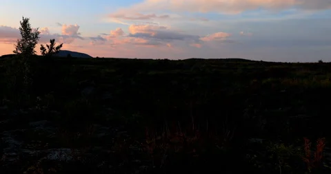 Five connective Lakes at sunset Stock Footage 211308957