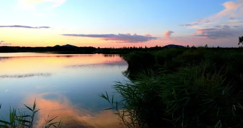 Five connective Lakes at sunset Stock-Footage 211309602