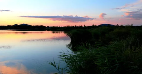 Five connective Lakes at sunset 库存影片 211310096