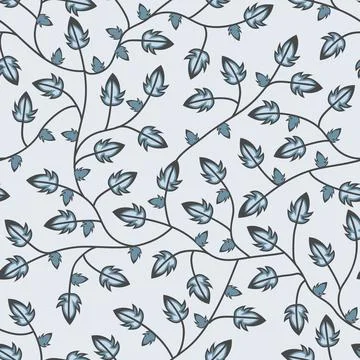Five cornered Leaves branches seamless pattern Stock Illustration