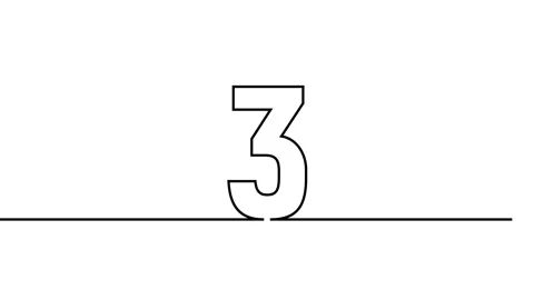 Five countdown animation continuous single one line art numbers video Stock Footage 313388585