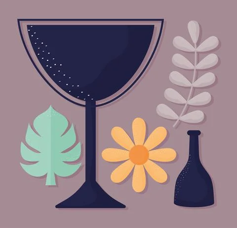 Five cute items Stock Illustration