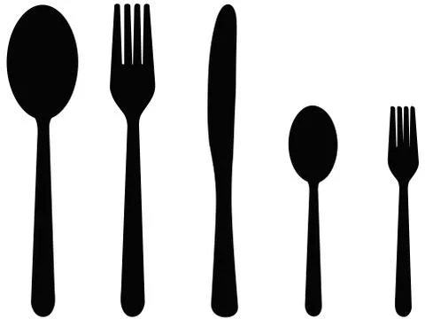 Five cutlery Stock Illustration