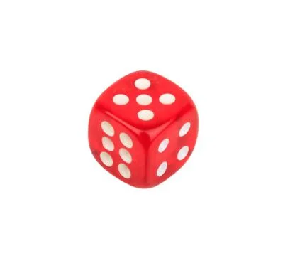 Five dice dice with a number one at the top isolated on white background, cas Stock Photos
