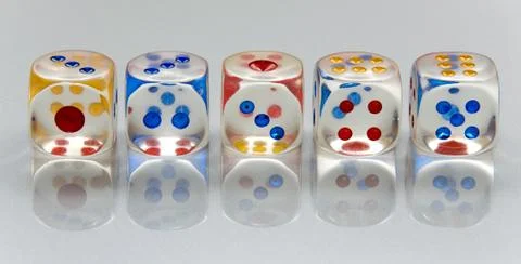 Five Dice Stock Photos