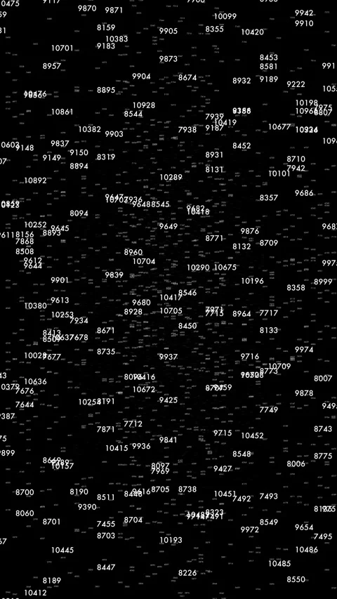 Five digit random number codes scroll eratically on finance data concept Stock Footage 324938381