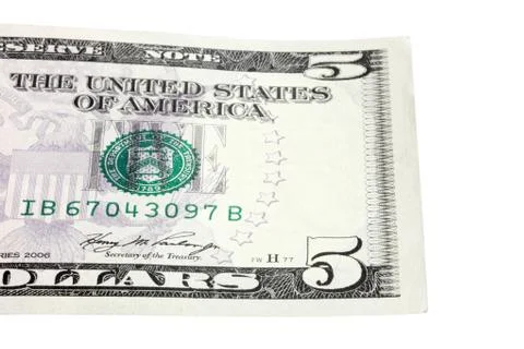 Five-dollar bill Stock Illustration