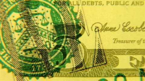 Five dollar bill montage Stock-Footage 592548