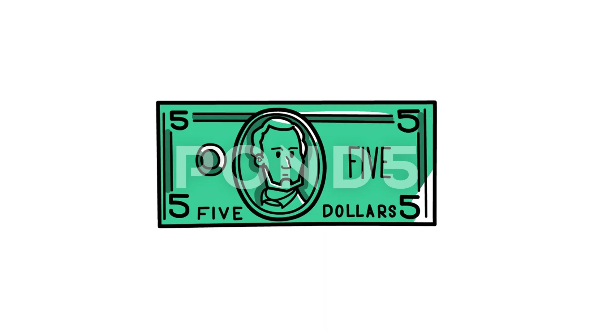 5 dollar cartoon money