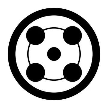 Five dots and two circles, crop circle pattern Stock Illustration