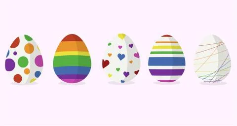 Five easter egg designs Stock Illustration