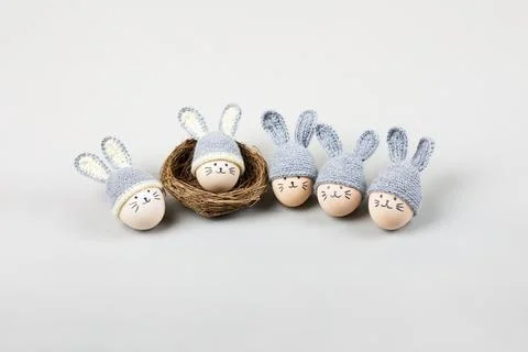 Five Easter eggs Stock Photos