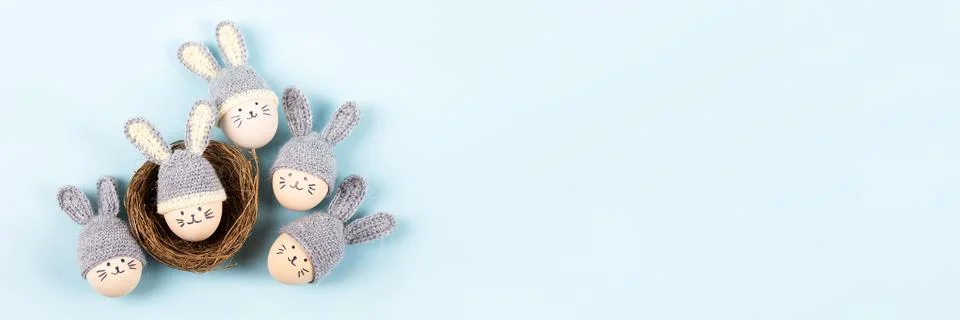 Five Easter eggs Stock Photos
