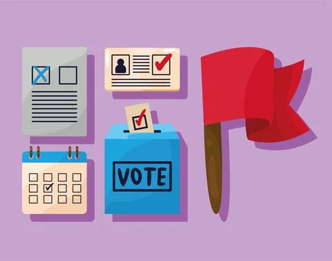 Five election day icons Stock Illustration