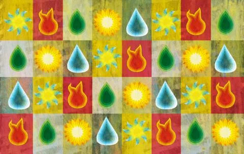 Five Elements Background Stock Illustration