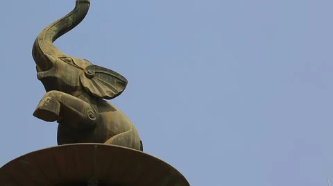 Five Elephant Statue - Nanning, China Stock Footage 43345898