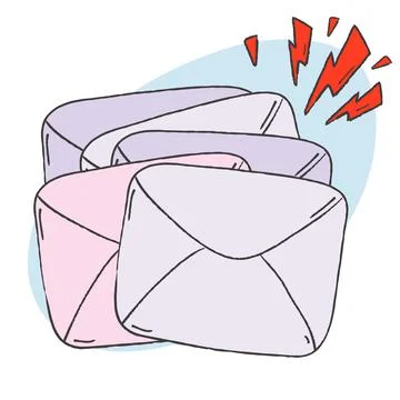 Five envelope and lightning Stock Illustration