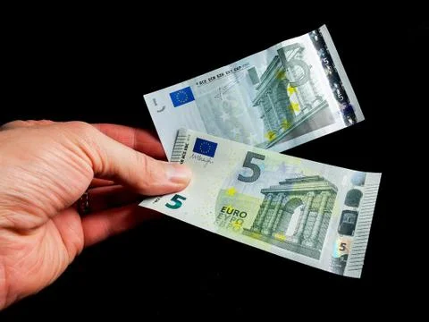 Five Euro bills Stock Photos