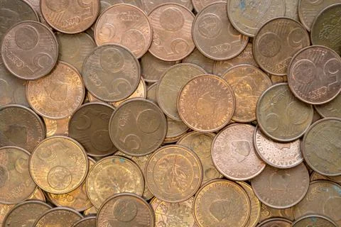 Five euro cents coins Stock Photos