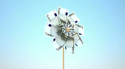 Five euro windmill Vídeo Stock 22020468