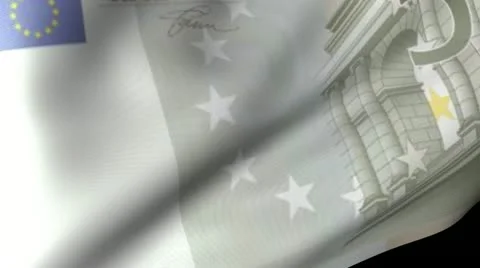 Five Euros Flag Waving Stock-Footage 12205257