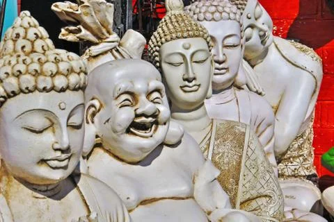 Five faces buddha statues. Stock Photos