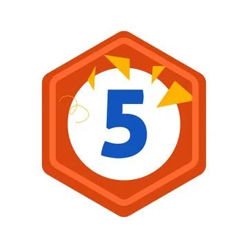 Five Festive Hexagonal Icon Stock Illustration