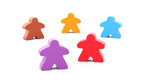 Five figures for table games of different colors Иллюстрация