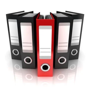 Five files on white background (done in 3d) Stockillustratie