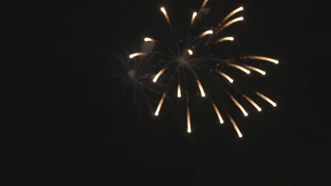 Five Fireworks go off in the Dark Night Sky 動画素材 78076774