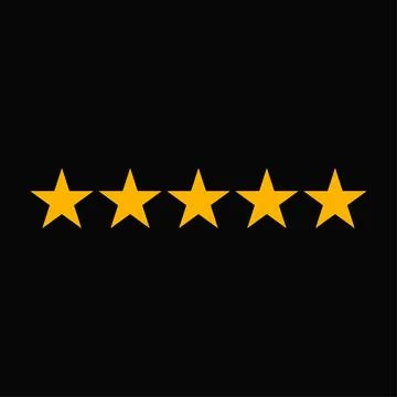 Five to five star icon or good customer rating vector clip art. Illustrazione stock