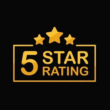 Five to five star icon or good customer rating vector clip art. Illustrazione stock