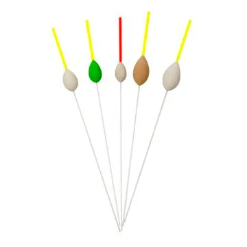 Five float for fishing on an isolated white background Stock Photos