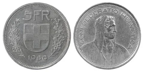 Five francs coin Stock Photos