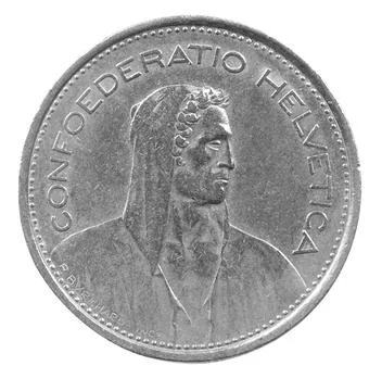 Five francs coin Stock Photos