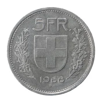 Five francs coin Stock Photos