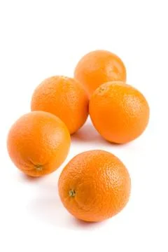Five fresh oranges Foto stock