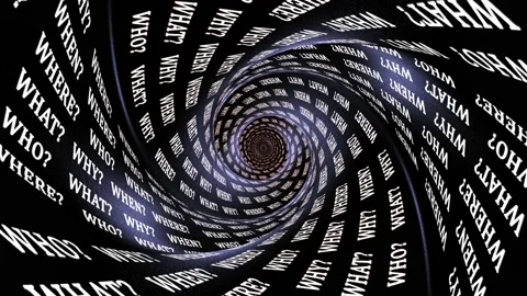 FIVE FW, ANY QUESTION Keywords on the Tunnel Walls, Animation, Background, Loop Stock Footage 197394226