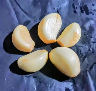 Five Garlic Cloves Stock Photos