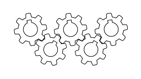 Five gear connection Stock Footage 313463132