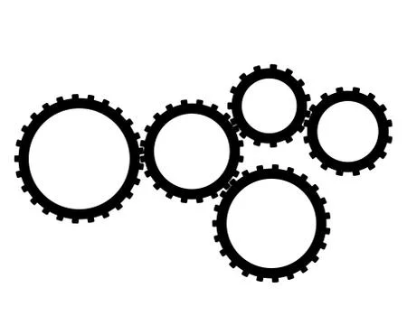 Five gear Stock Illustration