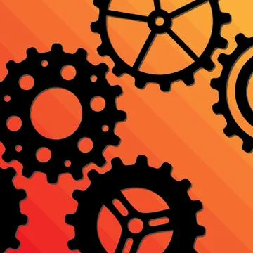 Five Gearwheels Stock Illustration